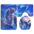 thumbnail image 1 of ABPHQTO Bebé tigre Juego de alfombras de baño de 3 piezas Alfombra de baño Alfombra de contorno y tapa de inodoro, 1 of 2