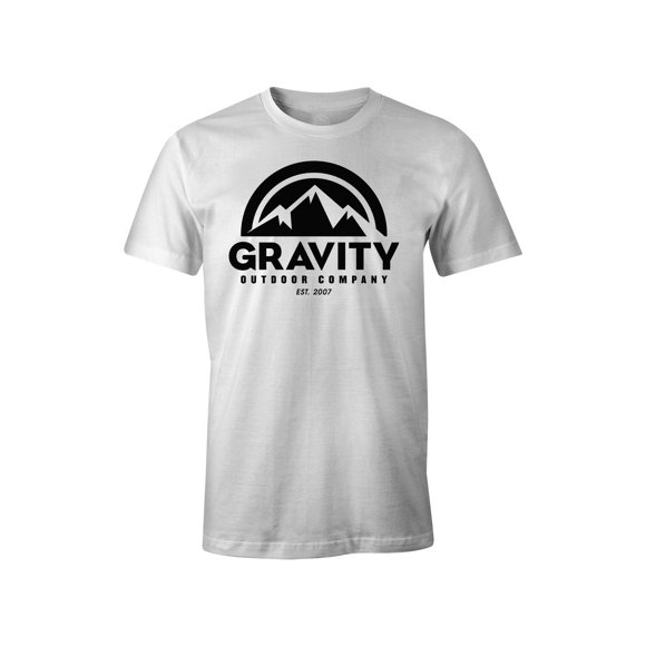 Gravity Outdoor Co. Mens AA USA Fait à Manches Courtes T-Shirt - Logo Noir - S