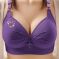 thumbnail image 2 of Bras for Women Push Up Plus Size Breathable Daily Underwear Small Print Bra Purple XS-4XL, 2 of 4
