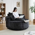 thumbnail image 5 of FFH 55" Oversized Swivel Accent Chair, Polyester Black, 5 of 11