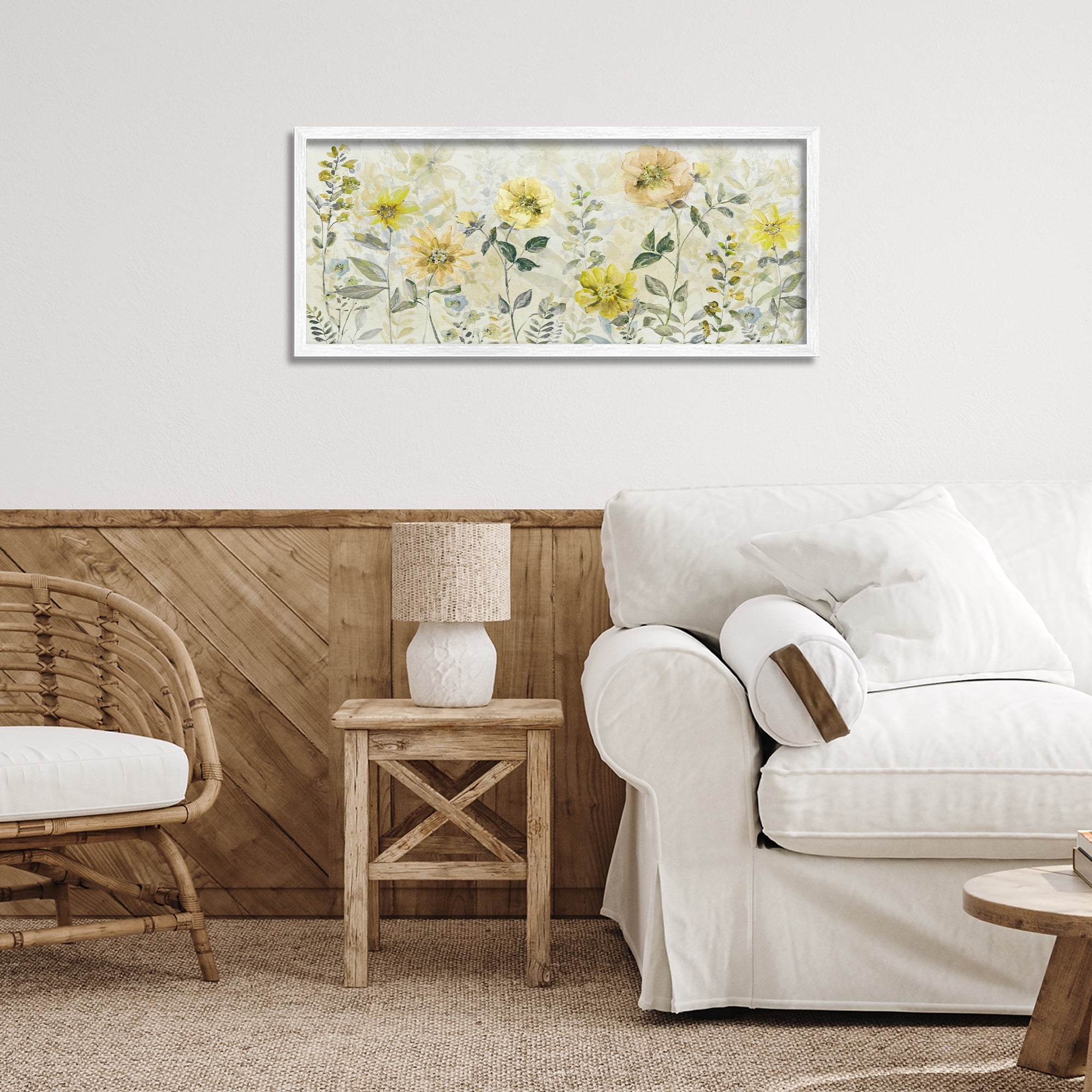 Stupell Industries Yellow Buttercup Garden White Framed Giclee Art, design by Sally Swatland