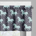 thumbnail image 5 of Ambesonne Cartoon Valance & Curtain, Unicorn Spot Stars, 55"x30", Dark Blue and Pink, 5 of 6