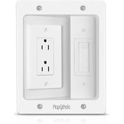 Recessed Outlet Box for Wall Mount TV, Behind TV Outlet Box with Dual Power Receptacle, in Wall Cable Management Kit, TV Cord Hider for Home Office, White