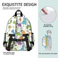 thumbnail image 5 of White Floral Dinosaurs Pattern Cute School Backpack Bag for School with Padded Back and Adjustable Shoulder Straps 15.25"x11.5"x5.25", 5 of 5