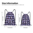 thumbnail image 4 of Drawstring Backpack - flower Skull rose Splash Proof Small Drawstring Gym Bag for Women Men, Cinch Sports String Bag Backpack for Travel Swimming Beach, 4 of 8