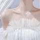thumbnail image 2 of Japan and South Korea S925 Sterling Silver Necklace Women's Design Snowflake Collarbone Chain All-Match Moonstone Necklace Silver, 2 of 4