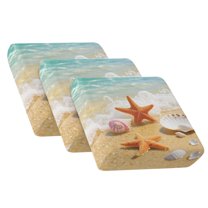 TSOVTHRID Starfish Conch Beach Print Couch Cushion Cover for Dogs Sofa Cover with Elastic Straps Furniture Protector Couch Covers for 3 Cushion Couches, Machine Washable, 24x24 Inch