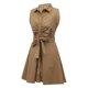 thumbnail image 2 of Txlixc Vestido de Mujer, Color sólido Sin Mangas Cuello Doblado Abotonado Delgado en Forma de A, Vestido Suelto con cinturón para la Playa, Vacaciones Txlixc  Estilo de ocio, 2 of 9