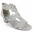 thumbnail image 4 of Enzo Romeo Lime03N Womens Open Toe Mid Heel Wedding Rhinestone Gladiator Sandal Wedge Shoes (7, Silver), 4 of 4