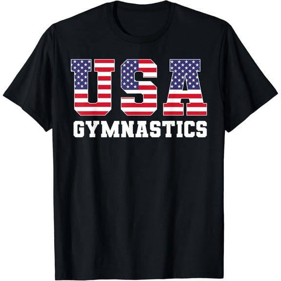 Gymnast Gymnastics USA American Flag 4th of July Girls Boys T-Shirt