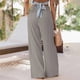 thumbnail image 5 of Pantalones De Salón Para Mujer, Pantalones Holgados Informales, Cintura Elástica Con Bolsillo Transpirable Para Vacaciones Para Correr ANGGREK Caqui 2XL, 5 of 5