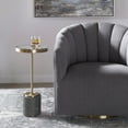 thumbnail image 4 of Uttermost Laurier Faux Shagreen Iron and Glass Accent Table in Brass/Gray, 4 of 5