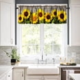 thumbnail image 3 of Sunflower Valances Curtain Sunflower Farmhouse Kitchen Windows Valances Rod Pocket Wood Window Treatment Short Topper Curtains for Kitchen Bathroom Living Room 1 Panel,54x18 inch, 3 of 5