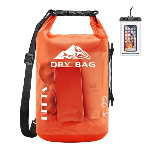 Bolsa impermeable HEETA, enrollable, ligera, 30 L, naranja