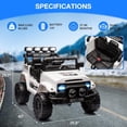 thumbnail image 4 of 12V Ride On Truck Car 2WD Electric Car with Remote Control, Electric Car for Kids with Spring Suspension, LED Lights, Music, 3 Speeds, 4 of 6
