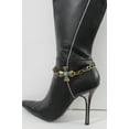 thumbnail image 3 of Women Vintage Gold Boot Chain Anklet Bracelet Heel Shoe Blue Cross Charm, 3 of 9