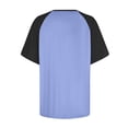 thumbnail image 5 of Timegard Plus Size Tops for Women Crewneck Drop Shoulder Color Block Casual Comfy Short Sleeve Tee Shirts, 5 of 5