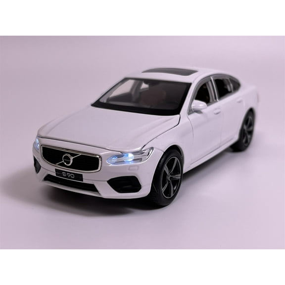 Volvo S90 (Pull Back and Go) 1:32 scale diecast model car in White Pearl by Tayumo