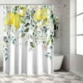 thumbnail image 4 of Summer Eucalyptus Leaves Lemon Shower Curtain, Watercolor Flower Plant Shower Curtain Set with Hooks, Waterproof Fabric Shower Curtains for Bathroom Decor, 72x84 Inch Bath Curtain, 4 of 6