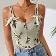 thumbnail image 2 of Brasier Tela de Mantequilla Corsé de Tirantes para Mujer con Chaleco Retro Floral, Liguero Floral Que Envuelve El Pecho y Se Ata Al Cuerpo. Grande, 2 of 7