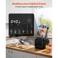 thumbnail image 6 of KFFKFF 68 oz Countertop Blender with Shield, 2200W 26000RPM Kitchen Food Processor, Self-Cleaning, Adjustable Speed, 6 Preset Options for Smoothies, Ice Crushing, Puree, Black, 6 of 9