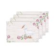 thumbnail image 4 of MKHERT Watercolor Vintage Floral Wood with White Goose Placemats Table Mats for Dining Room Kitchen Table Decoration 12x18 inch,Set of 4, 4 of 4