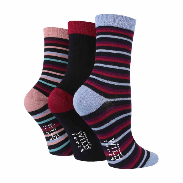 Sock Shop Wildfeet - 3 Pair Womens Patterned Bamboo Socks