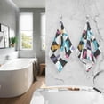 thumbnail image 6 of SKYSONIC Colorful Chess Patterned Hand Towels 2 PCS, Cotton Bath Towel for Drying Face Hands Body ,Absorbent Lightweight Towels for Bathroom Ktichen Travel Gym, 16"x28", 6 of 7