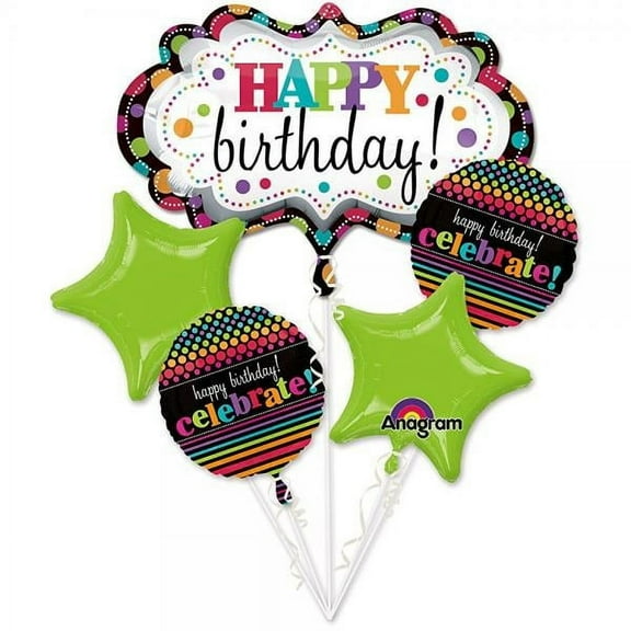 Anagram International Happy Birthday Marquee Bouquet, Multicolor