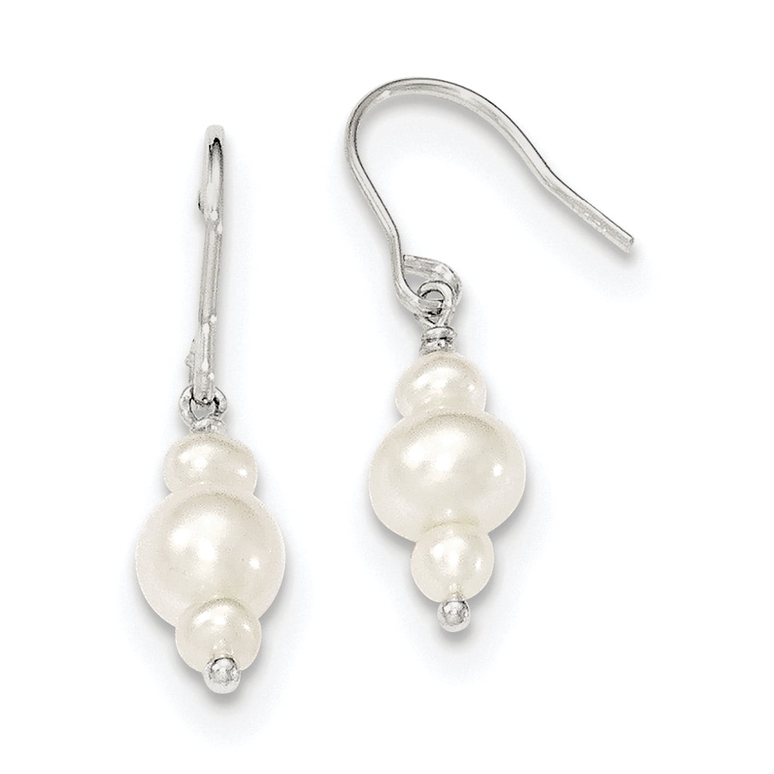 Primal Silver Sterling Silver White Freshwater Cultured Pearl Dangle ...