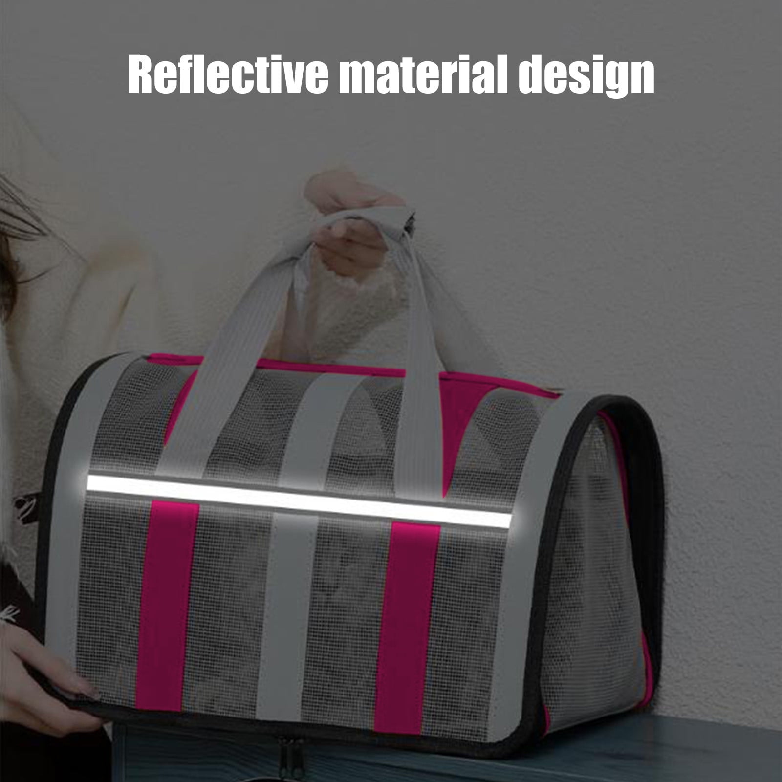 CCWADH Pet Carrier for Small Dogs, Cats, Puppy, Airline Approved Cat Carriers Dog Carrier Collapsible, Travel Handbag Bag for Cats Puppy(Hot Pink-L)
