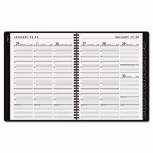 Contemporary Weekly/Monthly Planner, Column, 8 1/4 x 10 7/8, Black Cover, 2022