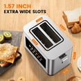 thumbnail image 5 of Suodoka Toaster 2 Slice Wide Slots Touchscreen 6 Shade Settings, Stainless Steel Bread Toaster with Reheat, Cancel, Defrost,New, 5 of 8