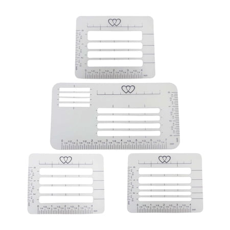 GUOOL Pack of 4pcs Envelope Address Stencil, Solid Plastic Addressing Guiding Template Rulers for Thank You Card Valentines Day Wedding Party Invitation DIY
