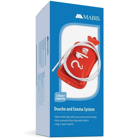 MABIS Reusable Hot Water Bottle, Enema and Douche Kit Helps to Alleviate Pain Associated with Constipation, Bloating, Aches and Pains, 2 Quart Capacity