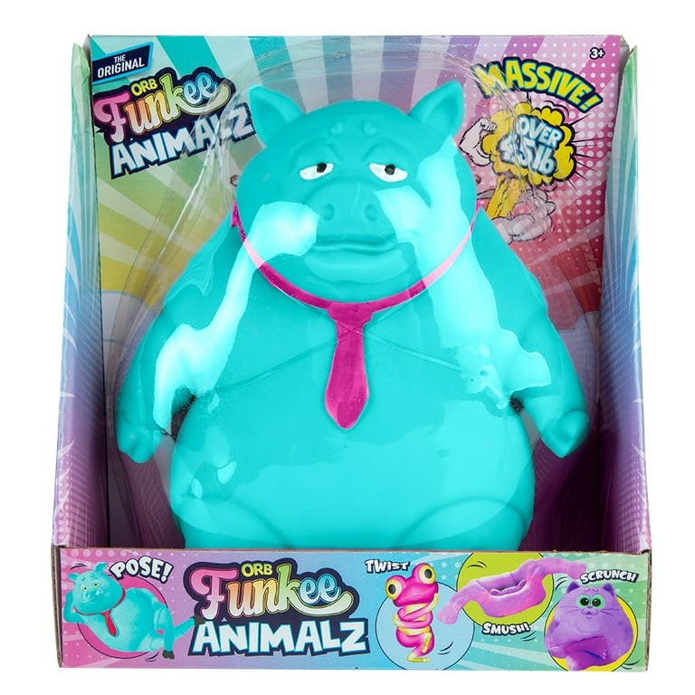 ORB Funkee Animalz Pig JUMBO (Teal) - Over 4.5 lb Stretchy