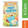 (6 Pack) Great Value No Sugar Added Fruit Cocktail in Water, 14.5 oz