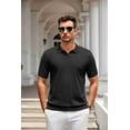 thumbnail image 6 of COOFANDY Mens Knit Polo Shirts V Neck Short Sleeve Stretch Polo T Shirt Casual Golf Shirts, 6 of 9