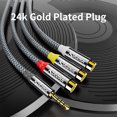 thumbnail image 2 of 3.5 mm to 3RCA Cable, Gold Plated Copper Shell Heavy Duty 3.5mm 1/8 inch Male TRRS to 3 RCA Female Plug Stereo Audio Adapter Cable,, 2 of 6