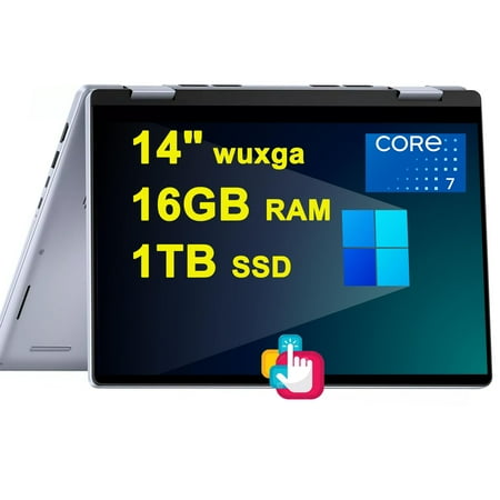 Dell Inspiron 14 7440 2-in-1 Laptop 14" WUXGA Anti-Glare Touchscreen Intel 10-core Core 7 150U (Beats i7-1355U) 16GB RAM 1TB SSD Backlit FHD Camera ExpressCharge MaxxAudio Pro Win11