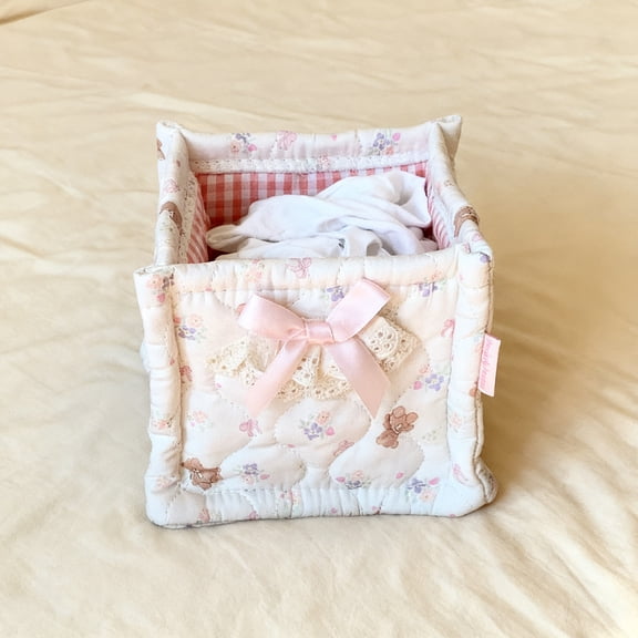 Alaparte Desktop Storage Basket Snack And Sundries Storage Basket Cosmetic Organizer Bag Pink B