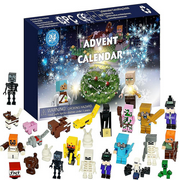 Wlhong 2023 Christmas Advent Calendar Figures Toy Building Blocks 24 Days Countdown Surprise Blind Box Gift for Kids Fans