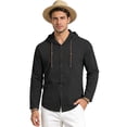 thumbnail image 5 of GrmtClth Mens Cotton Linen Shirts Button Down Hoodies Long Sleeve Casual Beach Tops Lightweight Fashion Shirt with Hood for All Season 3XL, 5 of 6