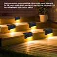 thumbnail image 4 of Luz de escalera LED solar 3000K IP55 Impermeable Resistente a la intemperie Recargable Jardín Camino Lámparas de valla Decoración Patio de plástico Noche Negro Noticed HA009218-01, 4 of 6