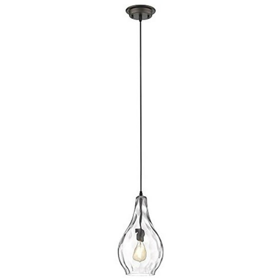 CHLOE Brooklynn Transitional 1 Light Rubbed Bronze Ceiling Mini Pendant 9" Wide