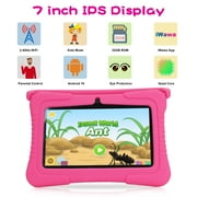 Veidoo Kids Tablet, 32GB Storage WiFi 7 inch Android Tablet for Toddler, 7’’ IPS HD Display, Learning Tablet with IWAWA App, Childrens Tablet with Silicone Case (Pink)