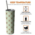 thumbnail image 6 of 20oz Green Highland Cow Flower Pattern Skinny Tumblers Stainless Steel Tumbler with Lid and Straw,Vacuum Insulated Double Wall Travel Tumbler Cups with Cleaning Brush for Coffee,Tea, 6 of 6