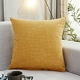 thumbnail image 4 of Throw Pillow Cover Yellow Decorative Couch Pillow Case Home Rustic Linen Square Pillow Covers for Home Sofa Decoration 18" *18" 2 Pack Yellow, 4 of 6