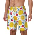 thumbnail image 2 of Uemuo Strawberry Lemon Pattern Mens Swim Trunks Quick Dry Board Shorts with Mesh Lining, Stretch Beach Shorts Quick Dry No-Chafing Board Shorts-Small, 2 of 9