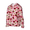 thumbnail image 2 of Daiia Rose Flowers UPF 50+ Sun Protection Hoodie Jacket Lightweight Long Sleeve Sun Shirt for Women Men with Pocket Hiking Outdoor-, 2 of 9